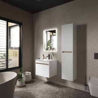 Подвесная тумба под раковину Sancos Smart SM60W 60см белый глянец